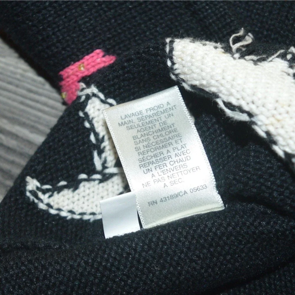 Susan Bristol Puppy Dog Dogs Embellished Pullover Sweater Medium